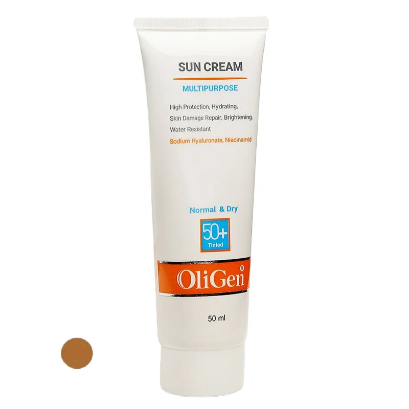 کرم ضد آفتاب رنگی الی ژن SPF 50 مدل M_T_D ‌مناسب پوست‌های خشک و معمولی حجم 50 میلی‌لیتر