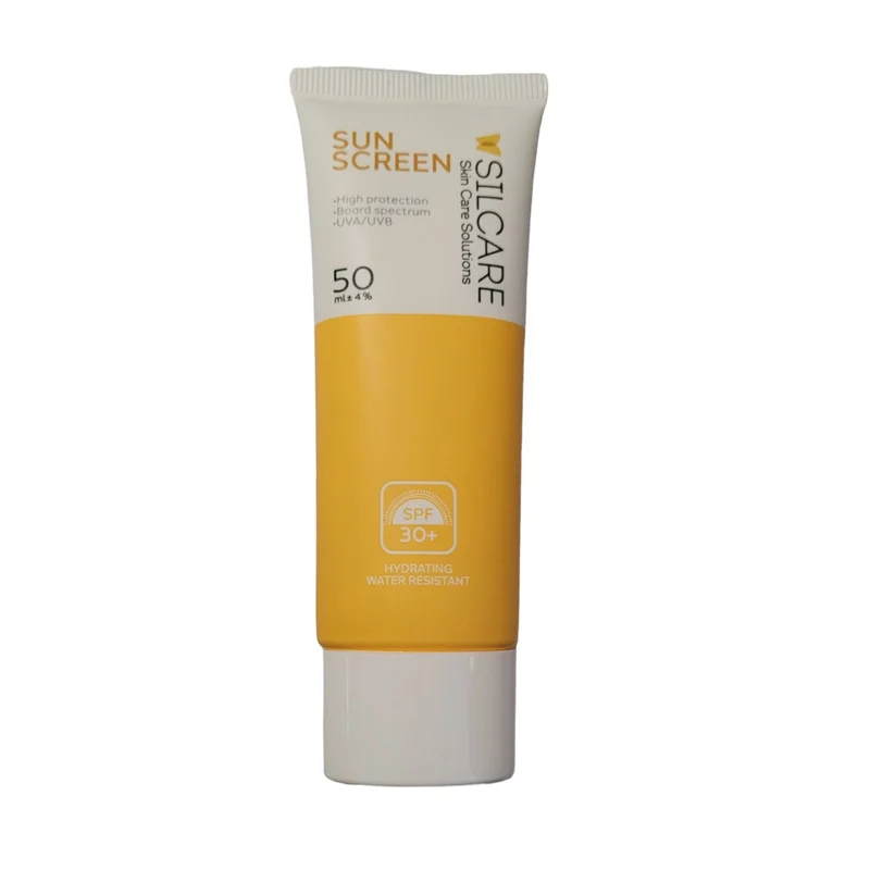 کرم ضدآفتاب بدون رنگ سیلکِر، 30 SPF، مدل HYDRATING، مناسب انواع پوست و حجم 50 میلی‌لیتر، محافظت کننده در برابر اشعه UVA و UVB، ضد آب، مرطوب کننده، تقویت کننده، ضد التهاب و پیری زودرس پوست