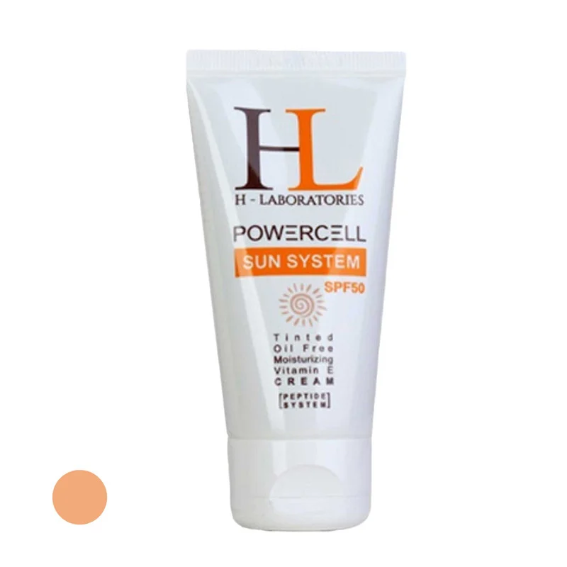 کرم ضدآفتاب رنگی اچ ال مدل SPF50 مناسب انواع پوست، حجم 50 میلی‌لیتر