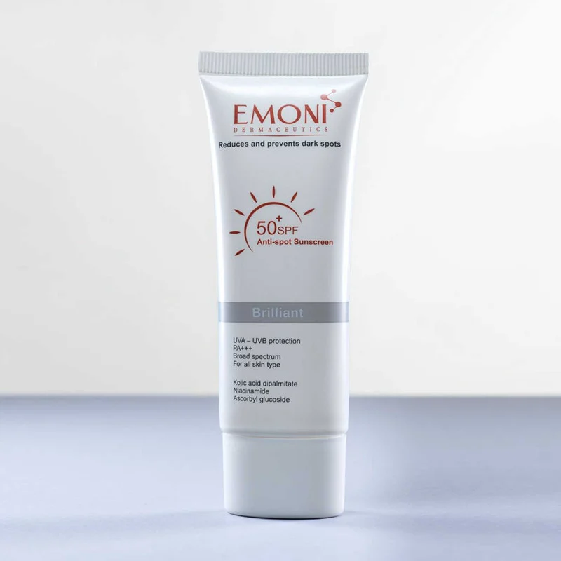 کرم ضد آفتاب بدون رنگ امونی spf50 مدل brilliant مناسب انواع پوست ‌حجم 50 میلی‌لیتر