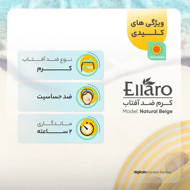 کرم ضد آفتاب رنگی الارو SPF30 سری Foundation Effect مدل Natural Beige محافظ UVB، مناسب پوست‌های چرب و حساس تحت لیسانس حجم 40 میلی‌لیتر