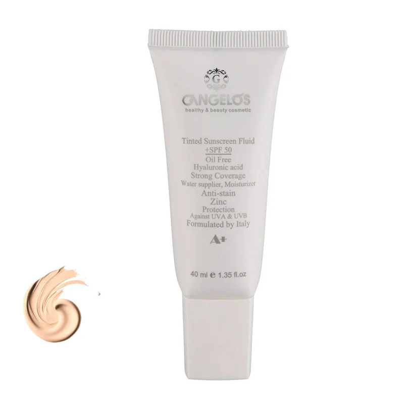 فلوئید ضد آفتاب رنگی (بژ روشن) گانگلوس SPF 50 مدل strong coverage ‌محافظ UVA ،UVB و PA+++ مناسب برای انواع پوست‌ حجم 40 میلی‌لیتر