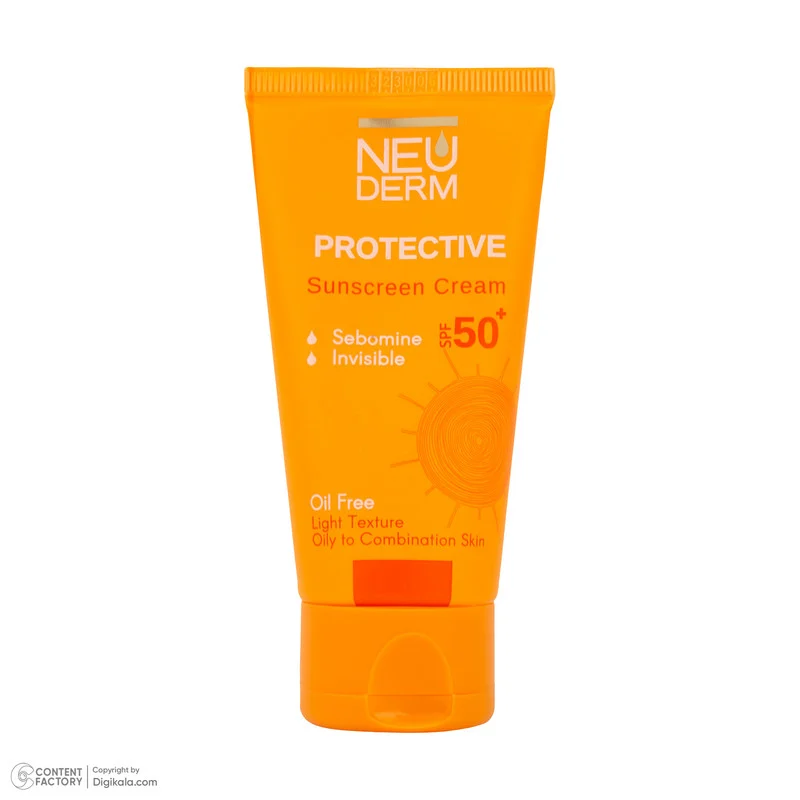 کرم ضد آفتاب بدون رنگ نئودرم SPF 50 مدل PROTECTIVE ‌مناسب پوست‌های چرب و مختلط حجم 50 میلی‌لیتر