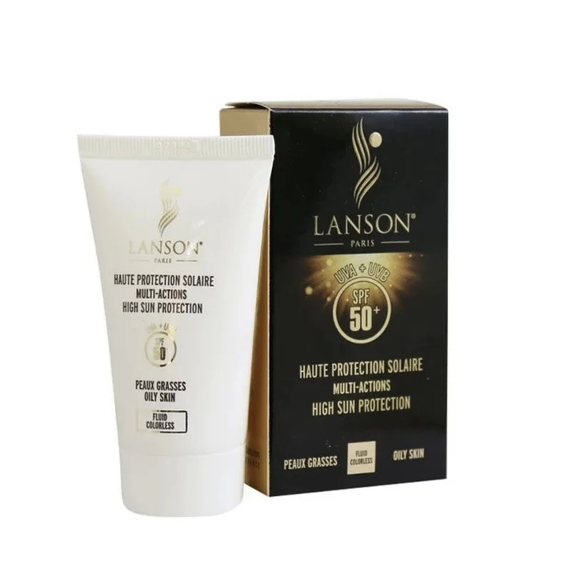 کرم ضد آفتاب بی رنگ لانسون SPF 50 مدل مولتی اکشن محافظ UVA ,UVB مناسب پوست چرب و مختلط حجم 40 میلی لیتر