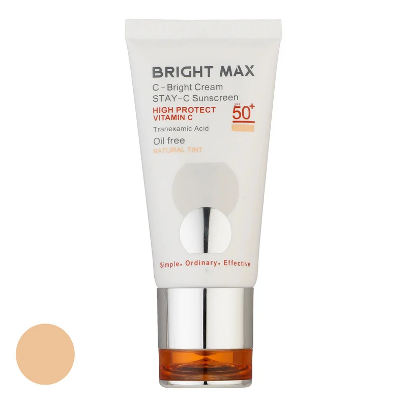 کرم ضدآفتاب رنگی برایت مکس SPF50 مدل C-B ‌مناسب انواع پوست، حجم 50 میلی‌لیتر