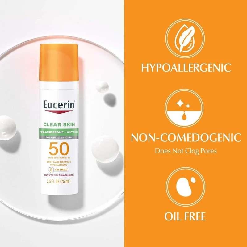 لوسیون ضد آفتاب بدون رنگ اوسرین SPF 50 مدل control ‌مناسب پوست‌های چرب حجم 75 میلی‌لیتر