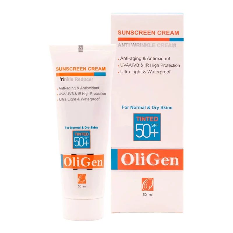 کرم ضد آفتاب رنگی الی ژن spf 50 مدل 03 مناسب پوست های خشک و حساس حجم 50 میلی لیتر