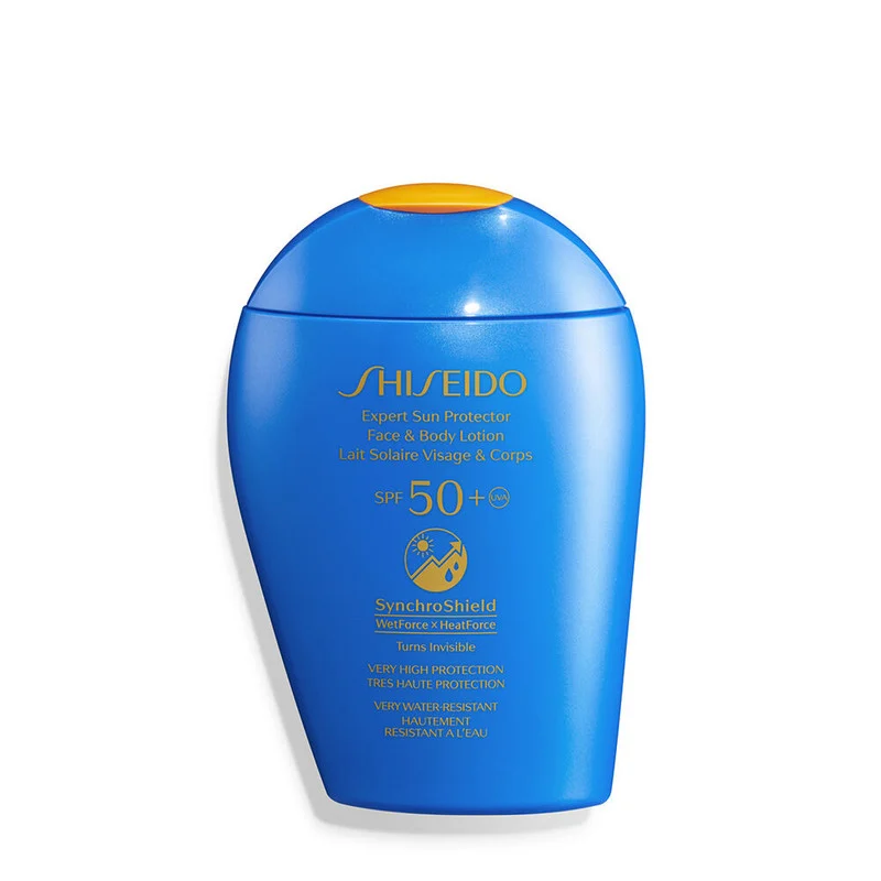 لوسیون ضد آفتاب رنگی spf 50 شیسیدو مدل Expert مناسب انواع پوست حجم 150 میلی لیتر