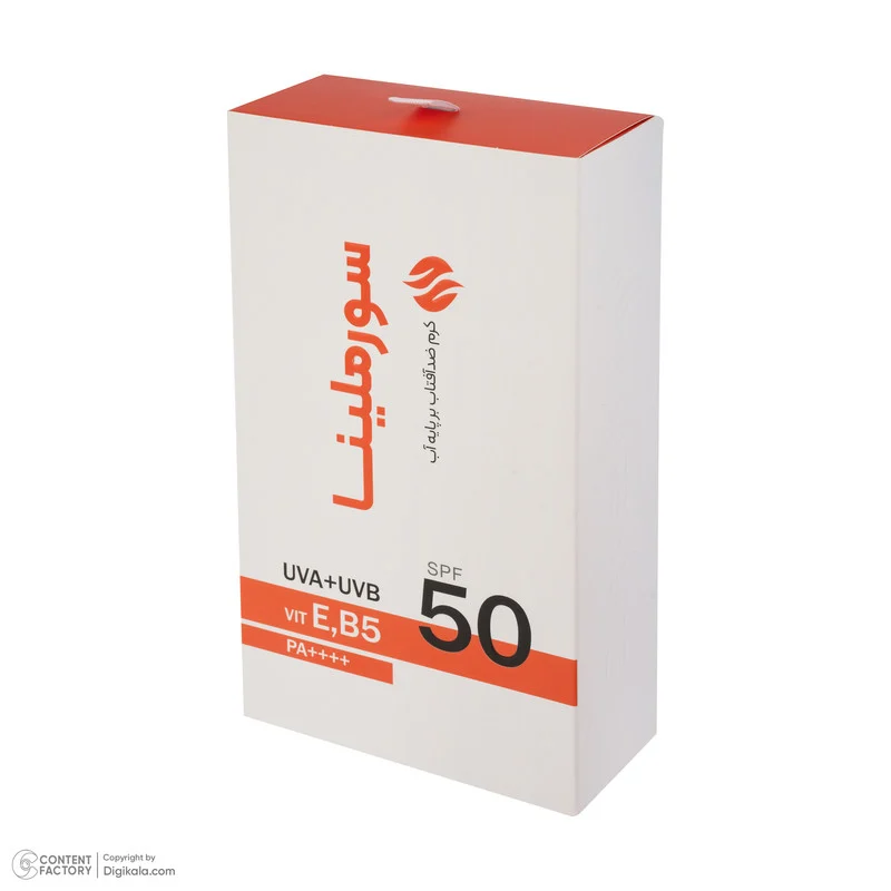 کرم ضد آفتاب بی‌رنگ سورملینا، SPF 50، مدل 00 UVA UVB، مناسب انواع پوست با حجم 50 میلی‌لیتر، ضد حساسیت، فاقد پارابن و سیلیکون، محافظت‌کننده در برابر اشعه‌های UVA و UVB، بدون تست حیوانی، PA++++، ضد پیری، ضد جوش، با ماندگاری 2 ساعته