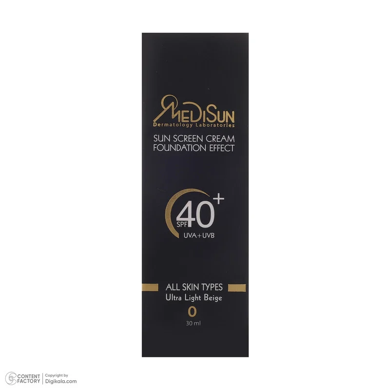 کرم ضد آفتاب رنگی مدیسان SPF40 مدل No 0 مناسب برای انواع پوست حجم 30 میلی لیتر
