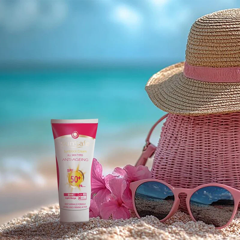 کرم ضدآفتاب و ضدچروک رنگی سانسیف مدل SPF50 مناسب انواع پوست، حجم 50 میلیلیتر