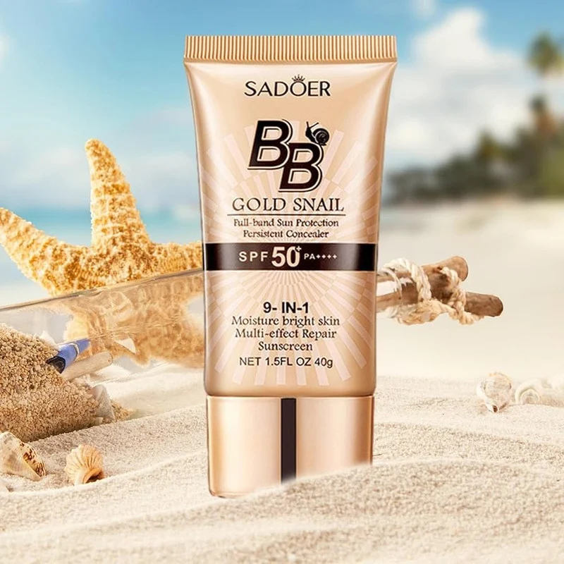 کرم ضدآفتاب رنگی سادور SPF 50 مدل حلزون محافظ UVA و ++++PA آبرسان مناسب انواع پوست حجم 40 میلی لیتر