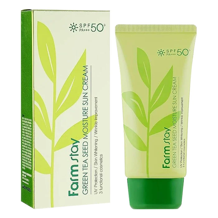 کرم ضد آفتاب بدون رنگ فارم استی SPF 50 مدل چای سبز ‌مناسب پوست‌های چرب و مختلط حجم 70 میلی‌لیتر