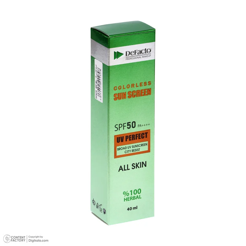 کرم ضد آفتاب بی‌رنگ دیفکتو SPF 50 مدل professional ‌مناسب برای انواع پوست‌ حجم 40 میلی‌لیتر