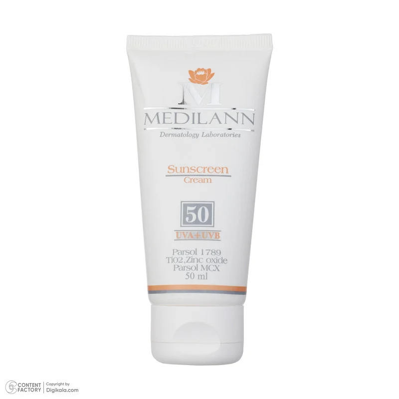 کرم ضد آفتاب رنگی مدیلن SPF 50 مدل Parsol MCX مناسب پوستهای خشک و معمولی حجم 50 میلیلیتر