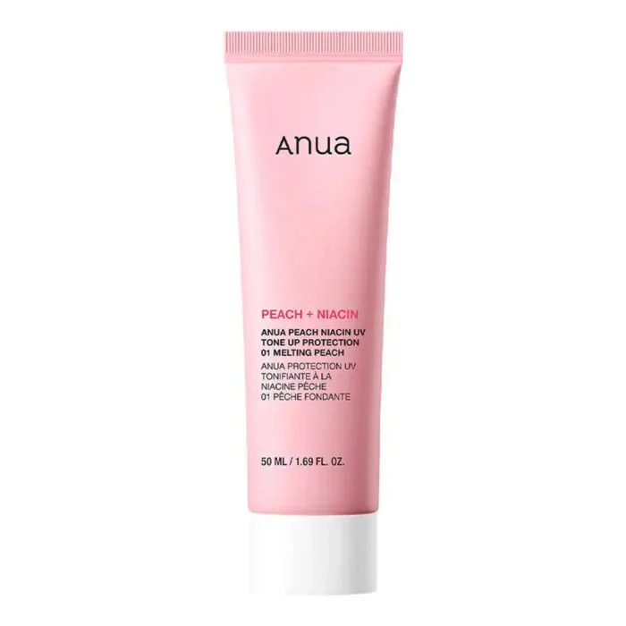 کرم ضد آفتاب بی‌رنگ دست و صورت آنوا SPF 50 مدل niacin uv tone up protection ‌مناسب برای انواع پوست‌ها حجم 50 میلی‌لیتر