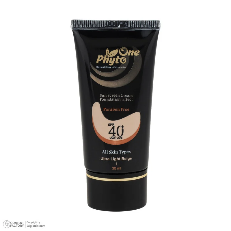 کرم ضد آفتاب رنگی صورت فیتو وان SPF 40 مدل 01 محافظ در برابر اشعه UV و UVB مناسب برای انواع پوست حجم 30 میلی‌لیتر