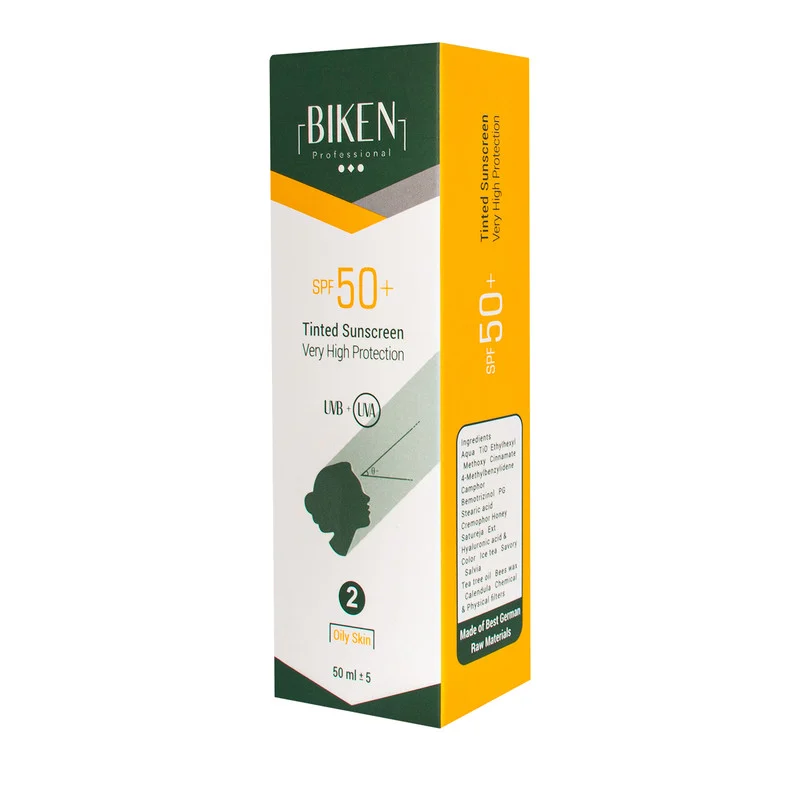 کرم ضد آفتاب رنگی بیکن SPF 50 مدل شماره 2 مناسب پوست‌های چرب ‌حجم 50 میلی‌لیتر