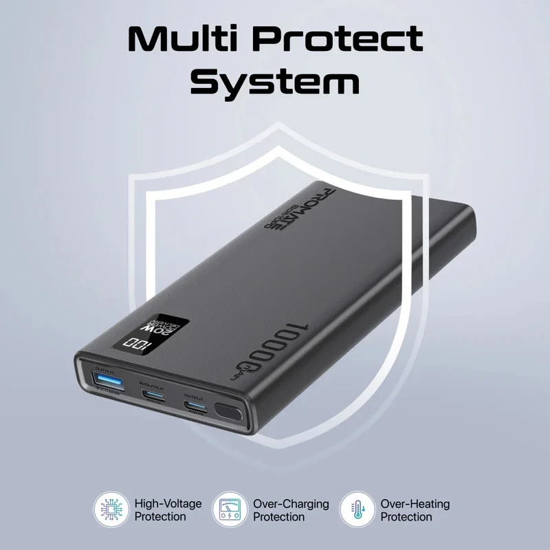پاوربانک پرومیت مدل BOLT-10PD ظرفیت 10000 میلی آمپر ساعت