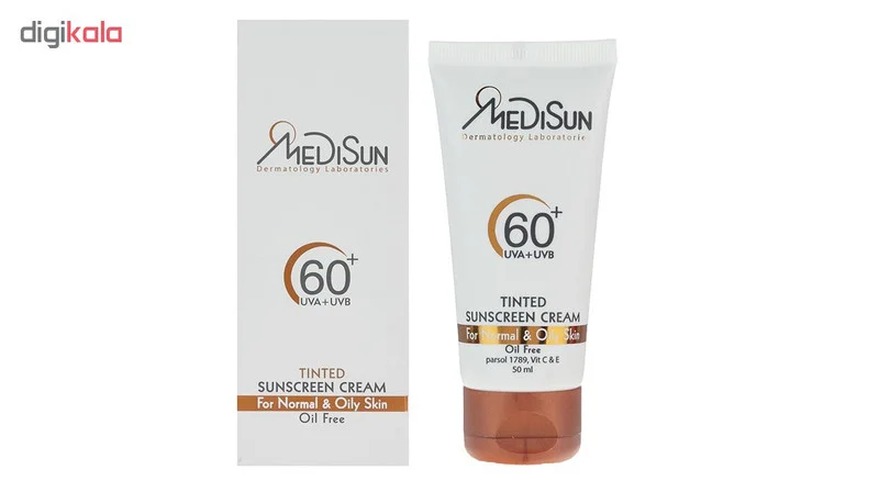 کرم ضد آفتاب رنگی مدیسان مدل Tinted SPF 60 مناسب پوست های چرب و معمولی حجم 50 میلی لیتر