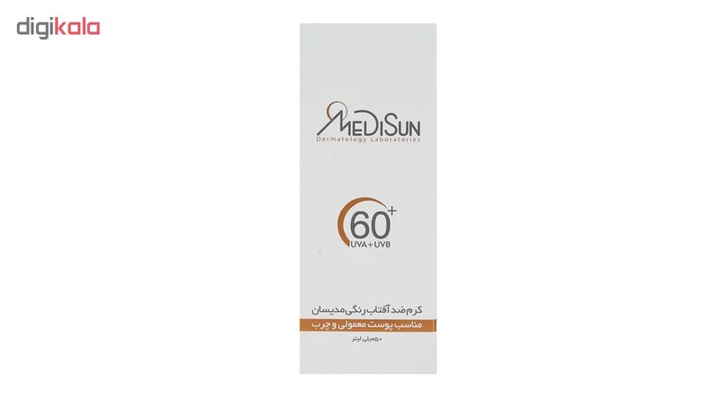 کرم ضد آفتاب رنگی مدیسان مدل Tinted SPF 60 مناسب پوست های چرب و معمولی حجم 50 میلی لیتر