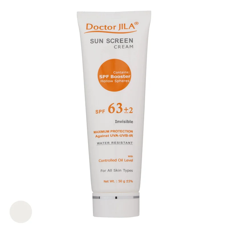 کرم ضد آفتاب بدون رنگ دکتر ژیلا SPF 63 مدل Maximum Protection مناسب انواع پوست وزن 50 گرم
