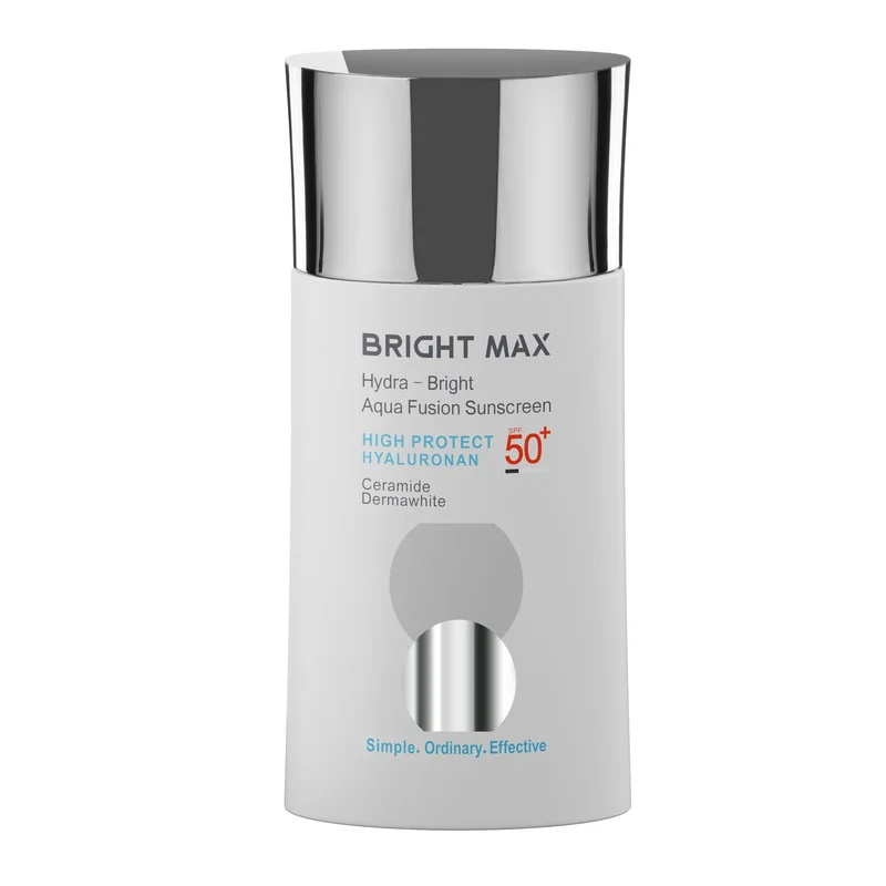 کرم ضدآفتاب بدون رنگ برایت مکس SPF50 مدل آکوا فیوژن ‌مناسب انواع پوست، حجم 50 میلی‌لیتر