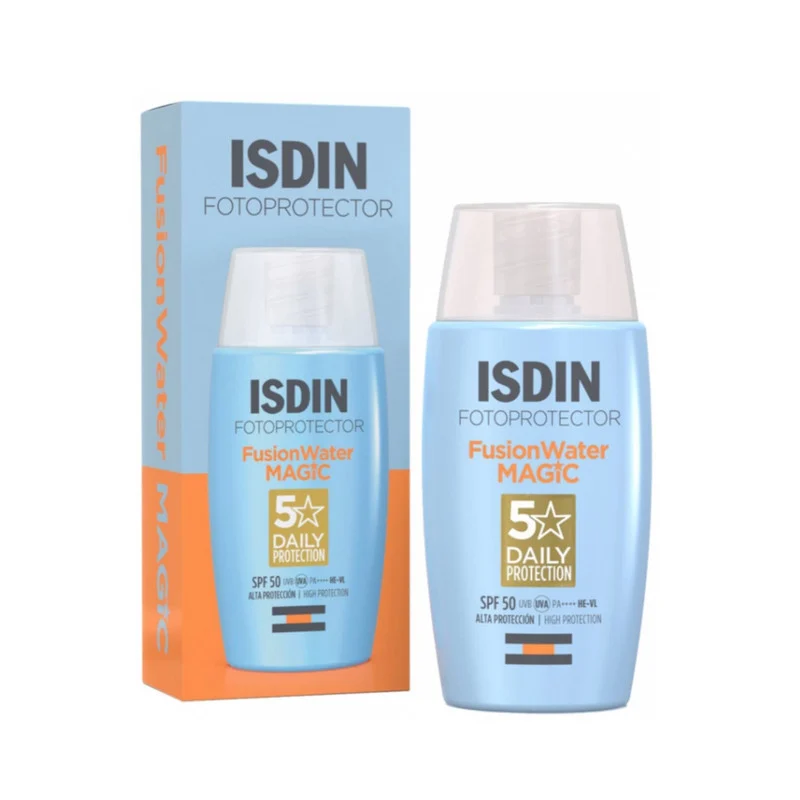 کرم ضد آفتاب بدون رنگ ایزدین SPF 50 مدل water_magic مناسب برای انواع پوست حجم 50 میلی‌لیتر