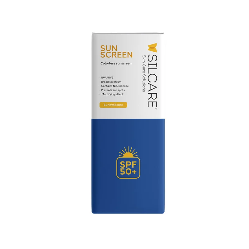 کرم ضد آفتاب بی‌رنگ دست و صورت و گردن سیلکر SPF 50 مدل Hydrating محافظ UVA و UVB مناسب برای انواع پوست حجم 50 میلی‌لیتر