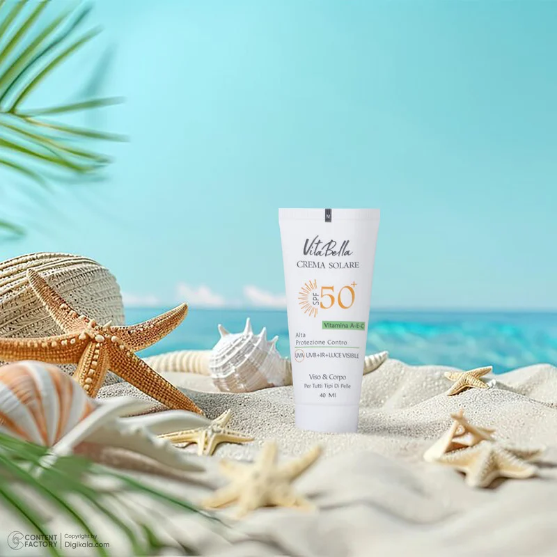 کرم ضدآفتاب بی‌رنگ ویتابلا +SPF50 مدل 001 مناسب انواع پوست، حجم 40 میلی‌لیتر