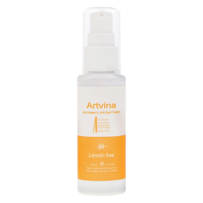 کرم ضد آفتاب بدون رنگ آرت وینا SPF 50 مدل Highly Effective ‌محافظ UVA ،UVB و PA+++، ضد حساسیت، ضد چروک و ضد پیری مناسب انواع پوست‌ حجم 50 میلی‌لیتر