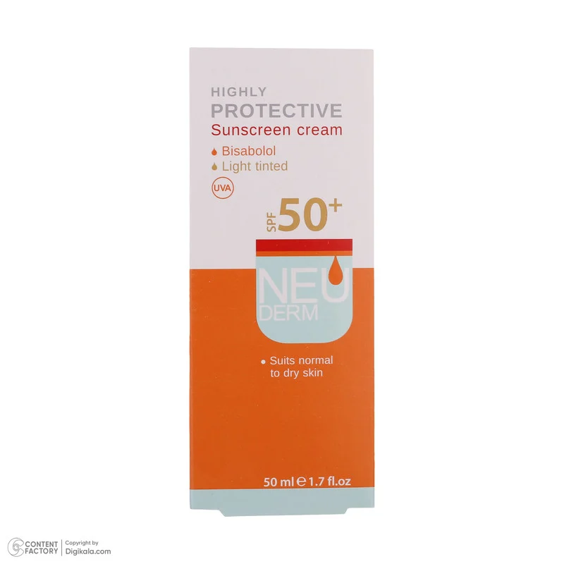 کرم ضدآفتاب نئودرم مدل Highly Protective SPF50، حجم 50 میلی‌لیتر