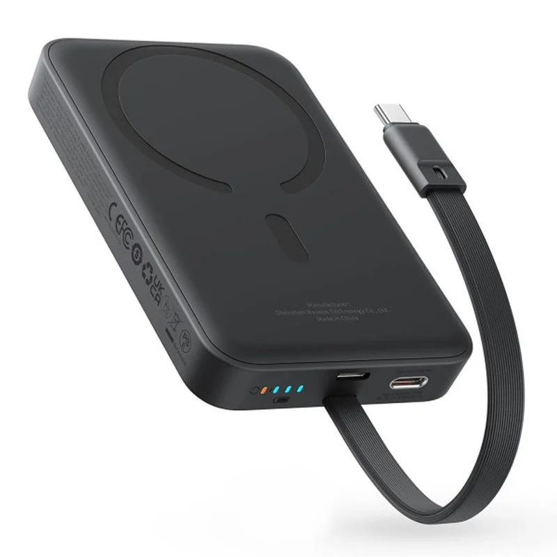 پاوربانک بی‌سیم 30 وات باسئوس مدل Magnetic Mini ظرفیت 10000 میلی آمپر ساعت