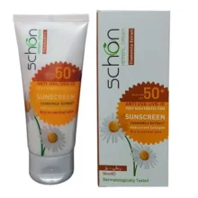 کرم ضد آفتاب رنگی شون SPF 50 مدل Chamomile Extract مناسب پوست های خشک حجم 50 میلی لیتر