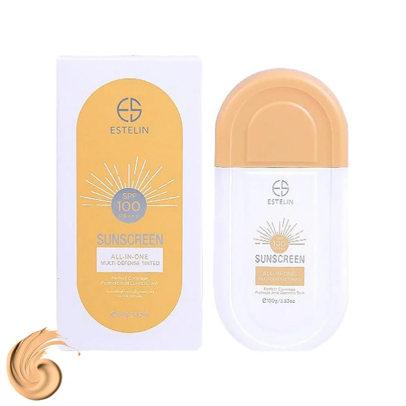 کرم ضد آفتاب رنگی استیلن، SPF 100، مدل All-In-One، مناسب انواع پوست با تنالیته متوسط و حجم 100 میلی‌لیتر، ضدآب، محافظت‌کننده در برابر اشعه‌های UVA و UVB و مرطوب‌کننده، PA+++، آبرسانی عمیق و طولانی‌مدت پوست، با ماندگاری 2 ساعته