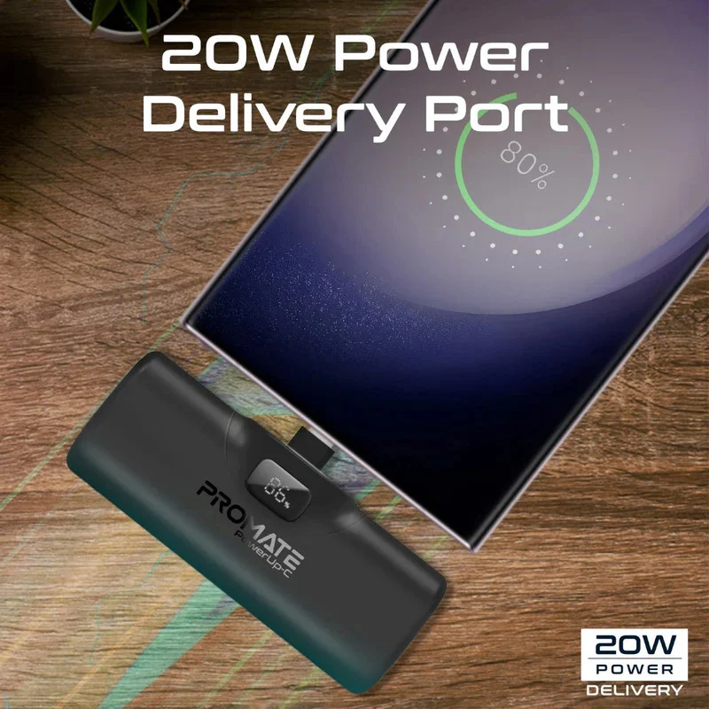 پاوربانک پرومیت مدل POWERUP-C.BLK ظرفیت 5000 میلیآمپرساعت