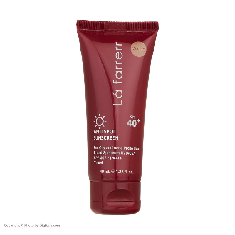کرم ضدآفتاب و ضدلک رنگی لافارر مدل SPF40-Medium، مناسب پوست‌های چرب، حجم 40 میلی‌لیتر