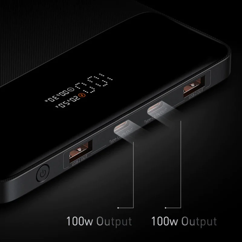 پاوربانک بیسوس مدل Blade HD Edition 100W ظرفیت 20000 میلی آمپر ساعت