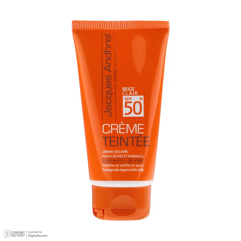 کرم ضد آفتاب رنگی ژاک اندرل SPF 50 مدل TIN01 مناسب برای پوست خشک حجم 50 میلی لیتر