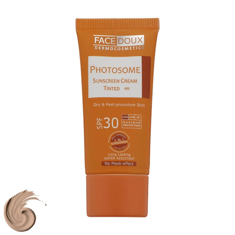 کرم ضد آفتاب رنگی فیس دوکس SPF 30 مدل photosome 02 محافظ اشعه UVA و UVB، ‌ضد آب، مناسب پوست های خشک حجم 40 میلی لیتر