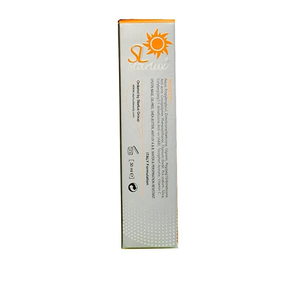 کرم ضد آفتاب بدون رنگ استارلوکس SPF 45 مدل 45 مناسب انواع پوست حجم 30 میلی لیتر