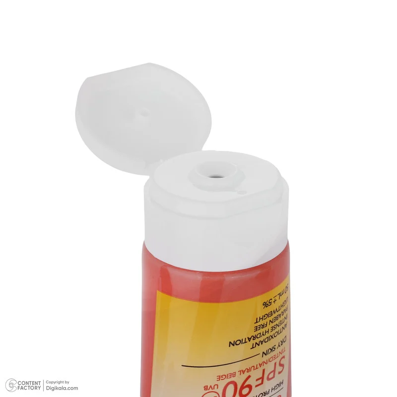 ضدآفتاب رنگی بژ روشن SPF90 پتال رز مدل High Protection مناسب پوست خشک، حجم 50 میلیلیتر