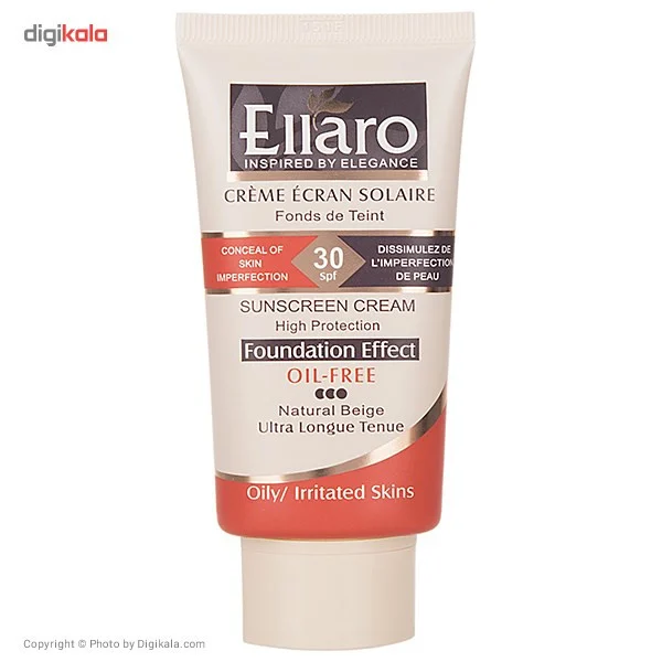 کرم ضد آفتاب رنگی الارو سری Foundation Effect SPF30 مدل High Protection مناسب پوست های چرب تحت لیسانس حجم 40 میلی‌لیتر
