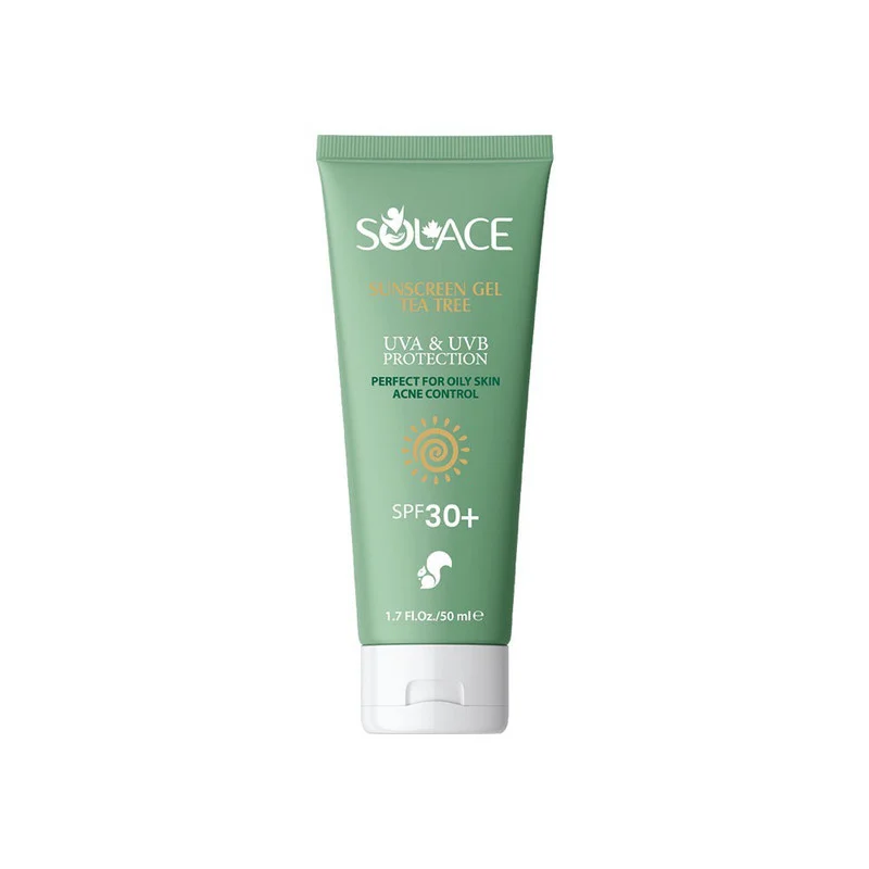 کرم ضد آفتاب بی‌رنگ صورت، گردن سولس SPF 30 مدل Tea Tree ‌مناسب برای انواع پوست حجم 50 میلی‌لیتر