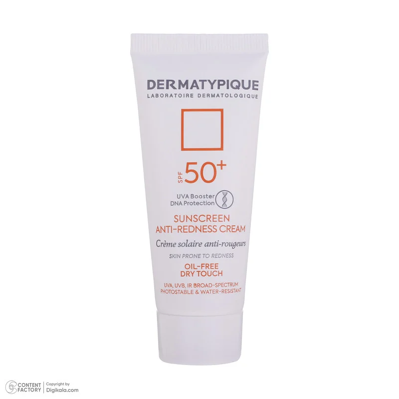 کرم ضد آفتاب بدون رنگ درماتیپیک SPF50 مدل Anti_redness ‌محافط UVB, UVA مناسب انواع پوست حجم 40 میلی‌لیتر
