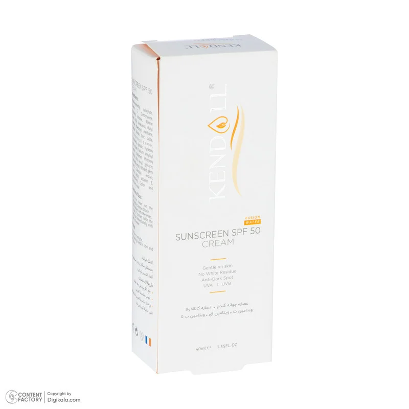 کرم ضد آفتاب بدون رنگ کندال SPF 50 مدل Calendula مناسب انواع پوست حجم 40 میلیلیتر