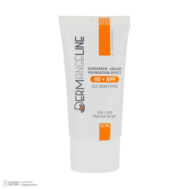 کرم ضد آفتاب رنگی صورت درمنجلین SPF 40 مدل NB-01 محافظ در برابر اشعه UVA و UVB مناسب برای انواع پوست حجم 30 میلی‌لیتر