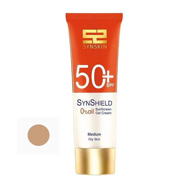 ژل ضد آفتاب رنگی ساین اسکین SPF 50 مدل M ‌مناسب پوست‌های چرب حجم 50 میلی لیتر به همراه کرم ژل ضد آفتاب آقایان مدل ساین شیلد