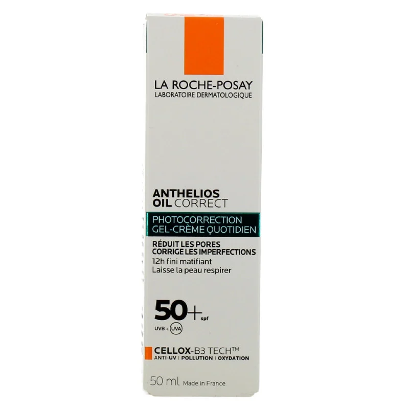 کرم ضد آفتاب بدون رنگ لاروش پوزای SPF 50 مدل ANTHELIOS OIL CORRECT ‌مناسب پوست‌های چرب و مختلط حجم 50 میلی‌لیتر