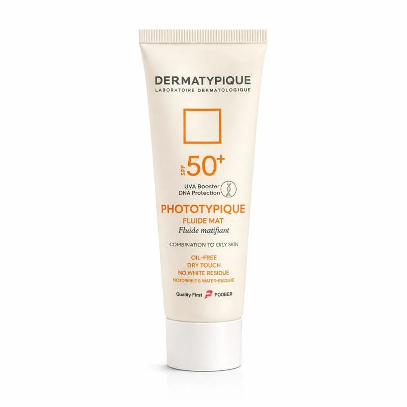 کرم ضدآفتاب بی‌رنگ دست، صورت درماتیپیک SPF50 مدل فلوءیدمت مناسب برای پوست چرب حجم 50 میلی‌لیتر